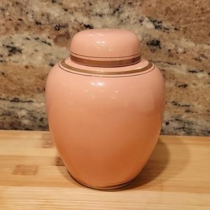 Rare Vintage Peach & gold Japanese Ginger Jar with Lid